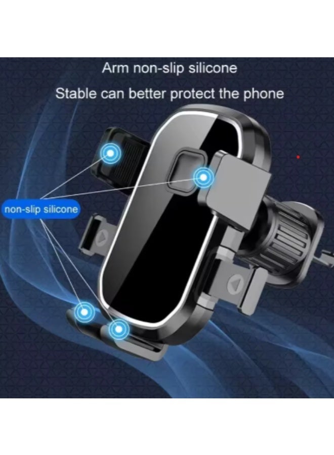 حامل هاتف للسيارة قابل للدوران 360 درجة أفقيًا وعموديًا، مزود بمشبك تثبيت عالمي لفتحة التهوية، مناسب لأجهزة iPhone وHuawei وSamsung وغيرها من الهواتف الذكية من 4 إلى 7 بوصات. - Image 3